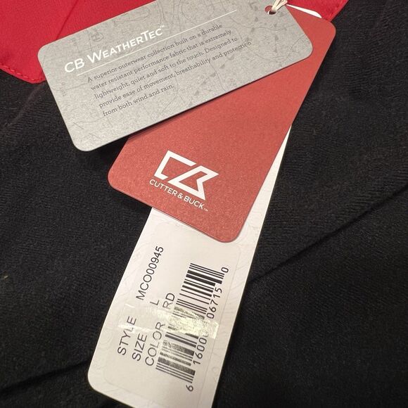 NWT Cutter & Buck WeatherTec Red Jacket L Hidden Pocket Golf Fall Layering - Picture 14 of 16
